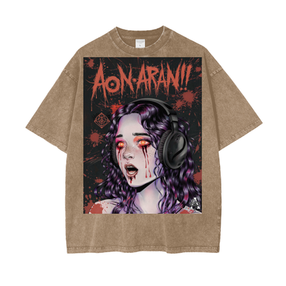 Aonaran Graphic Acid Wash Oversize T-Shirt