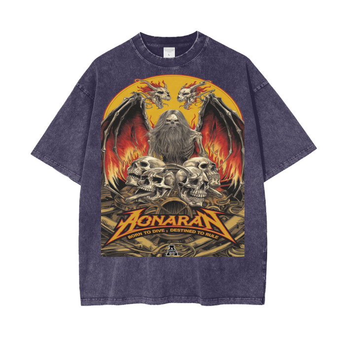 Aonaran Graphic Acid Wash Oversize T-Shirt