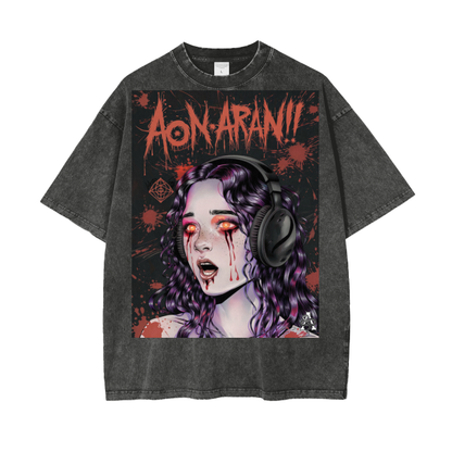 Aonaran Graphic Acid Wash Oversize T-Shirt