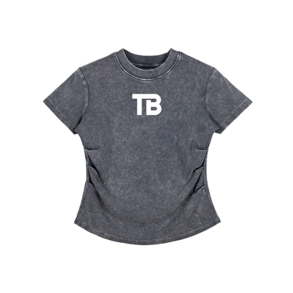 ThunderBuddies Vintaged-Wash Bodycon Cotton T-Shirt