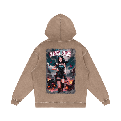 Clumzy Chubz Acid Wash Oversize Hoodie