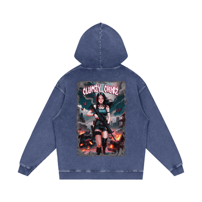 Clumzy Chubz Acid Wash Oversize Hoodie