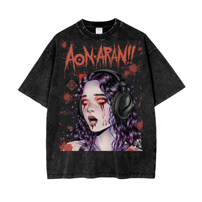 Aonaran Graphic Acid Wash Oversize T-Shirt