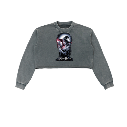 Dejen Season 3 Snow Washed Raw Edge Cropped Sweatshirt