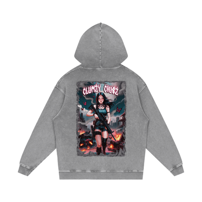 Clumzy Chubz Acid Wash Oversize Hoodie