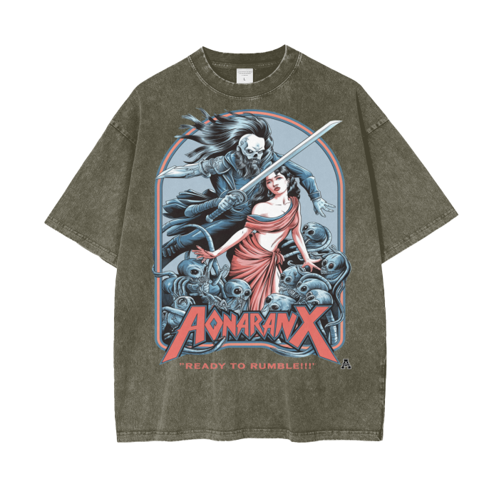 Aonaran Graphic Acid Wash Oversize T-Shirt