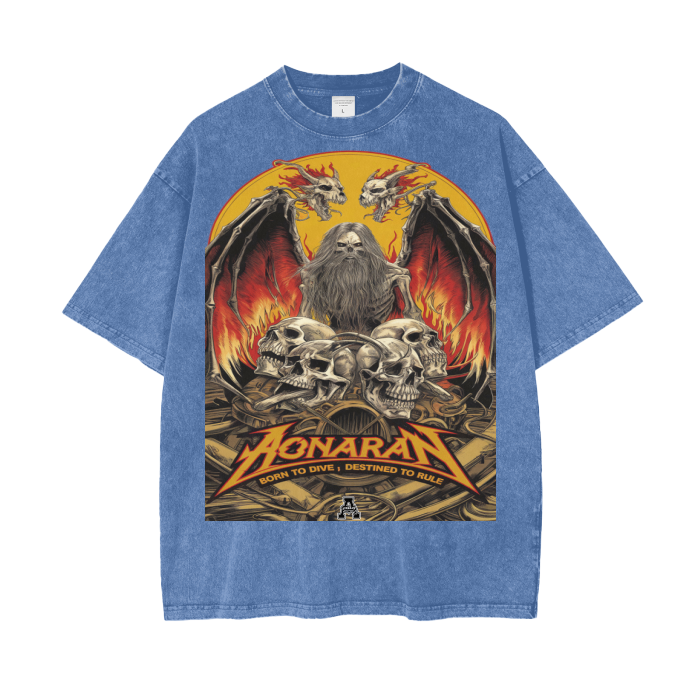 Aonaran Graphic Acid Wash Oversize T-Shirt