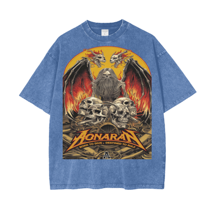 Aonaran Graphic Acid Wash Oversize T-Shirt
