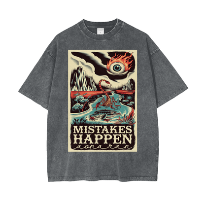 Aonaran Graphic Acid Wash Oversize T-Shirt