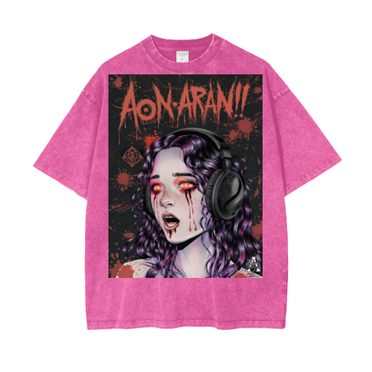 Aonaran Graphic Acid Wash Oversize T-Shirt