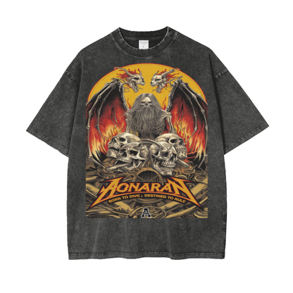 Aonaran Graphic Acid Wash Oversize T-Shirt