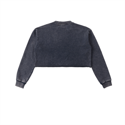DIDI Season 2 Snow Washed Raw Edge Cropped Sweatshirt